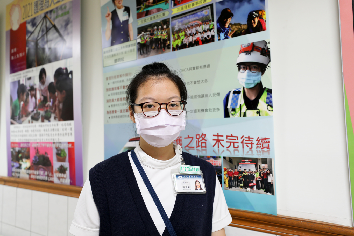 傷口造口及失禁護理師鄒明耘，同時也是花蓮縣消防局自強分隊救護義消，下班時間運用護理專業繼續搶救生命。