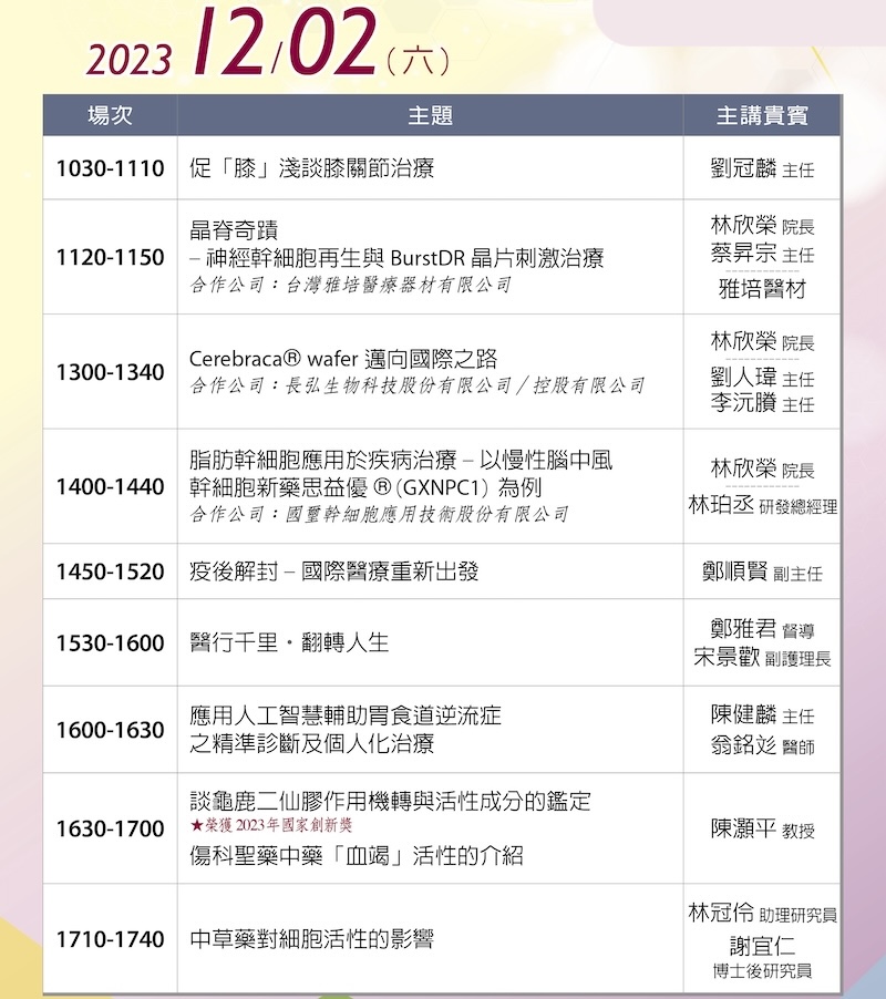 12/2專家講座議程