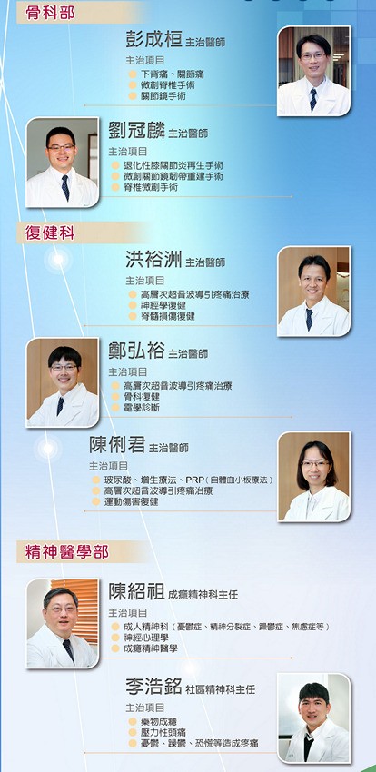 疼痛中心啟用－整合多科專業全方位治療　遠離疼痛擁抱Better Life