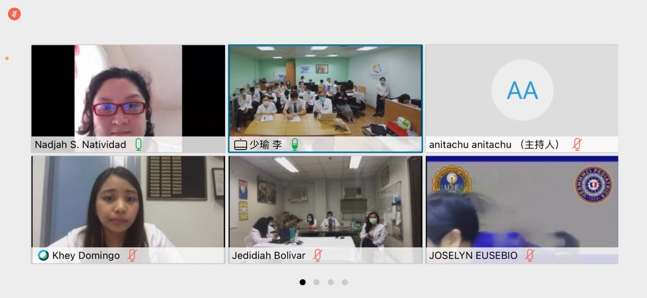 圖說：2020/11/16台菲視訊會議小兒部醫學講座：嚴重登革熱的管理於菲律賓 Tai-Phil Virtual Medical Conference of Pediatrics: Management of Severe Dengue in the Philippines活動現場，台菲雙方線上互動。