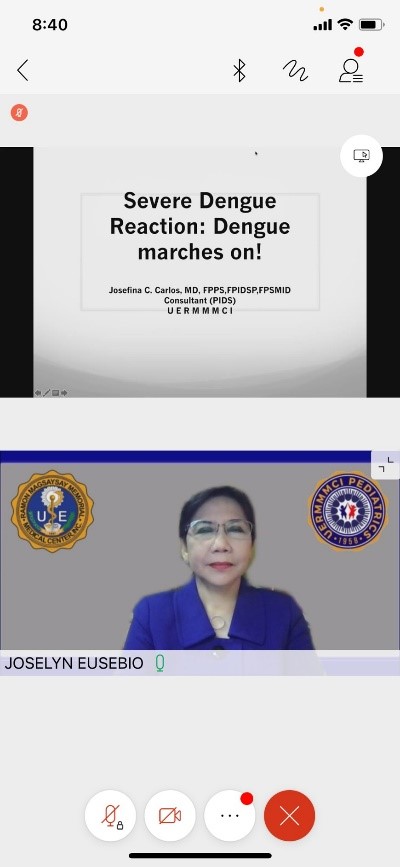 左圖：菲律賓小兒科醫學會理事長Dr. Joselyn Eusebio也親自上線參與。