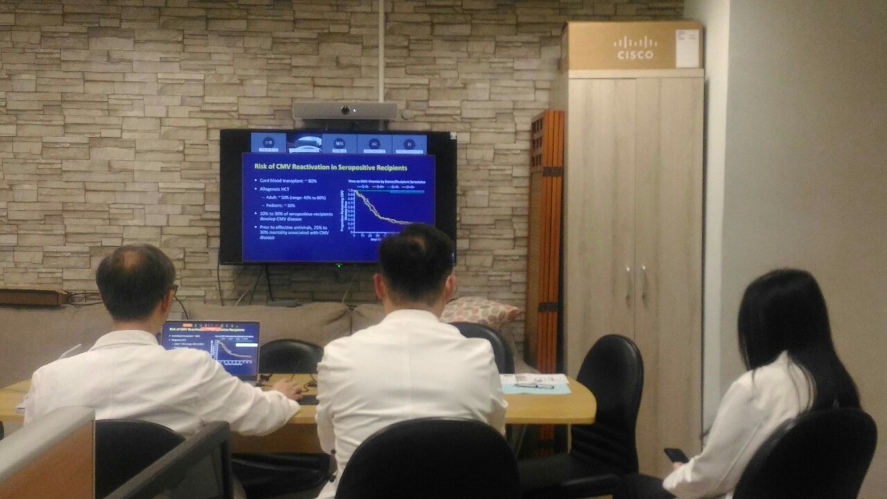 圖說：2020/12/10台菲視訊會議醫學講座：骨髓幹細胞移植中巨細胞病毒的追蹤與治療由花蓮慈濟醫院血液腫瘤科李啟誠主任、黃威翰醫師擔任講者。