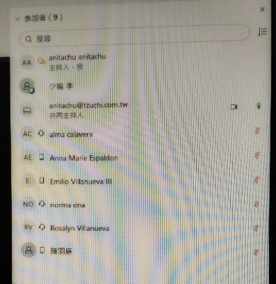 台菲視訊會議醫學講座線上參與者