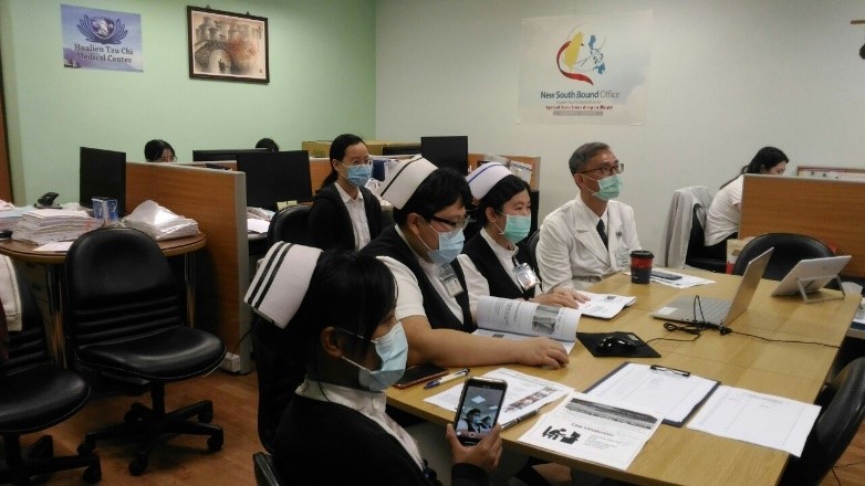 圖說：從護理的觀點分享一例異體週邊血幹細胞移植 A Real Case Introduction of Allo-PBSCT from Nursing Perspective活動現場。