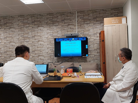 2021/08/25(三)新南向造血幹細胞移植遠距進階跨國講座: Chronic GVHD After Allo-HSCT活動現場。